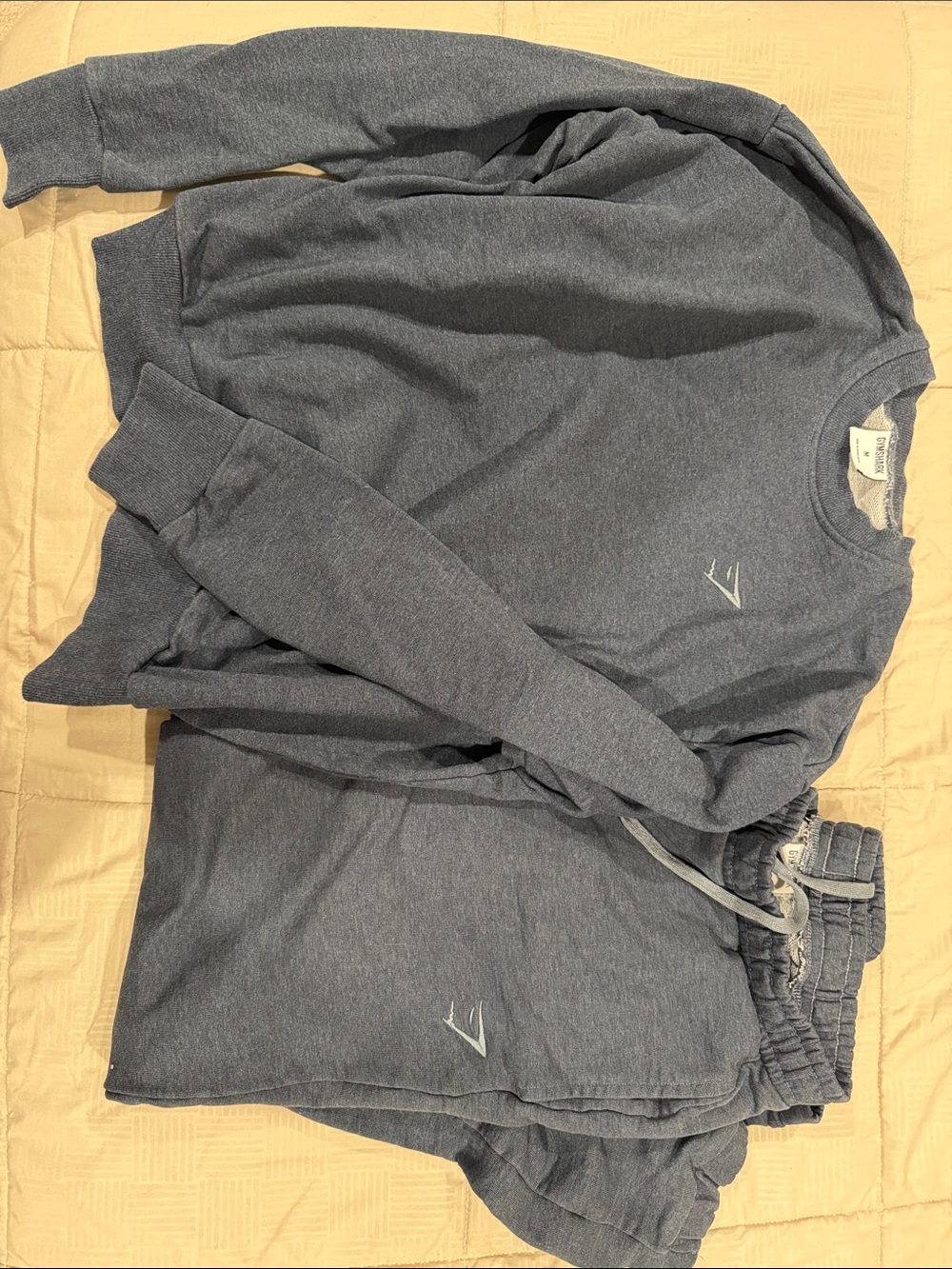 Gymshark Navy Blue crewneck & joggers set